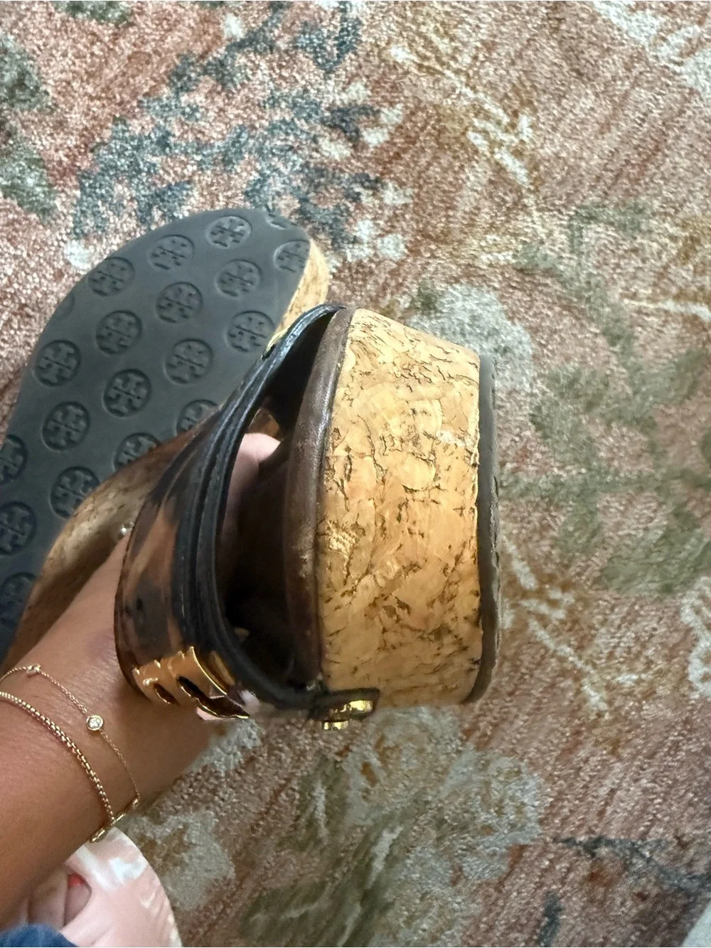 8.5 Bundle alert! Jimmy Choo Tan Leather Wedge Sandals and Tory Burch wedge